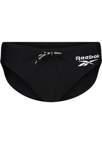 Reebok Herren Badeslip ""Wells"", schwarz, sportlich, Gr. S, unifarben, Microfaser, Polyamid, Elasthan, Polyester, Badehosen, mit Kordel mit
