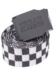 Urban Classics Damen Hüftgürtel "Urban Classics Unisex UC Canvas Belt Checkerboard 150cm", schwarz-weiß, 100% Polyester, Gürtel