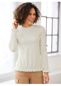 Heine Damen Stehkragenpullover "Pullover", beige, Gr. 34, unifarben, 70% Viskose, 30% Polyamid, Pullover