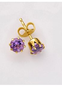 Lady Damen Paar Ohrstecker, Amethyst ct, Metall, gold, Metall, Ohrringe