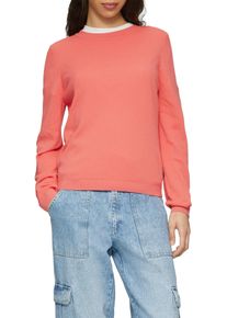 QS Damen Rundhalspullover, rot, casual, Gr. L, unifarben, Strick, Obermaterial: 60% Viskose, 40% Baumwolle, Pullover, in Strick Optik