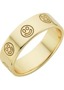 Kangaroos Damen Fingerring "Schmuck Geschenk Silber 925 Damenring Smiley Lächeln Happy, K0063R", 53, Silber 925 (Sterlingsilber), 6mm, gold, Silber