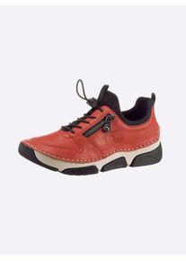 Rieker Damen Sneaker, Gr. 38, rot, Lederimitat, Textil, sportlich, Schuhe