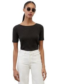 Marc O'Polo MARC O'POLO Damen T-Shirt "T-shirt, short-sleeve, boat-neck", schwarz, casual, Gr. M, Single Jersey, Obermaterial: 100% Baumwolle, Shirts