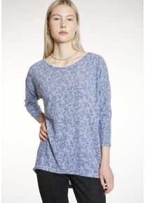 Haily's HAILY’S Damen 3/4-Arm-Shirt "3/4 P TP Mi44a", blau, feminin, Gr. S, geblümt, Jersey, Obermaterial: 95% Polyester, 5% Elasthan, Shirts