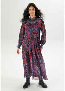 Aniston CASUAL Damen Maxikleid, bunt, Gr. 48, bedruckt, geblümt, Web, Obermaterial: 100% Polyester. Futter: 100% Polyester, Kleider, mit