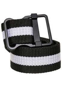 Urban Classics Damen Hüftgürtel "Urban Classics Unisex Easy Belt with Stripes", schwarz-weiß, Gr. L, 100% Polyester, Gürtel