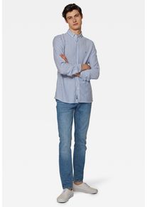 Mavi Herren Streifenhemd "STRIPE SHIRT", blau, casual, Gr. S, gestreift, Jersey, 55% Baumwolle, 45% Polyester, Hemden, Hemd mit Streifen