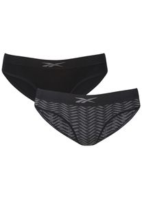 Reebok Damen Slip "ASH", Gr. XS, schwarz, Microfaser, Obermaterial: 66% Polyamid, 28% Polyester, 6% Elasthan, unifarben, gemustert, Unterhosen