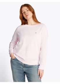 Damen Strickpullover "CRV CO JERSEY STITCH LS B-NK SWT", rosa, casual, Gr. 50, Tommy Hilfiger Curve, unifarben, Strick, Obermaterial: 67% Baumwolle,