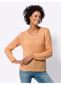 Classic Basics Damen Strickpullover "Langarm-Pullover", rot, Gr. 40, unifarben, gemustert, 100% Polyacryl, Pullover