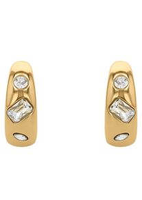 NOELANI Damen Paar Creolen "Sparkle, 2036090", Silber 925 (Sterlingsilber), gold, Silber 925 (Sterlingsilber), Ohrringe, mit Zirkonia (synth.)