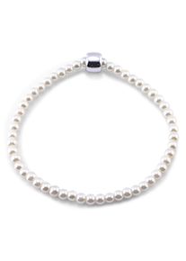 Firetti Herren Perlenarmband "Armband 4mm", 19, Glas-Kunststoff, beige, Glas, Kunststoff, Armbänder, mit Glasperle