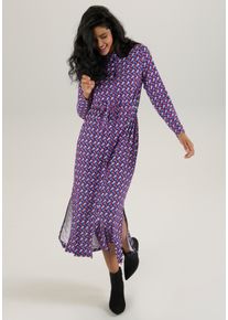 Damen Maxikleid, bunt, modisch, Gr. 46, Aniston SELECTED, bedruckt, gemustert, Jersey, Obermaterial: 95% Polyester, 5% Elasthan, Kleider, mit