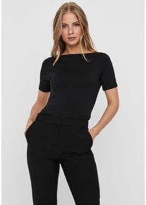 Véro Moda VERO MODA Damen Kurzarmshirt "VMPANDA MODAL S/S TOP NOOS", schwarz, modisch, Gr. XL, unifarben, Jersey, Obermaterial: 48% Baumwolle, 48% Modal