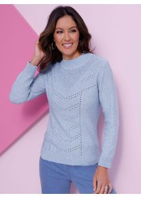 Classic Basics Damen Strickpullover "Stehkragen-Pullover", blau, Gr. 38, meliert, 50% Baumwolle, 50% Polyacryl, Pullover