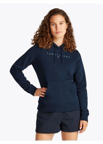 Damen Kapuzensweatshirt "TJW REG TONAL LINEAR HOODIE EXT", blau, casual, Gr. XXXL, Tommy Jeans CURVE, unifarben, bestickt, Sweatware, Obermaterial: