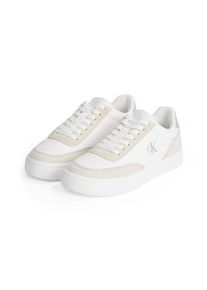 Damen Sneaker "CLASSIC CUPSOLE MIX IN", Calvin Klein Jeans, Gr. 39, weiß, Leder, sportlich, Schuhe, Schnürschuh, Freizeitschuh, Halbschuh mit