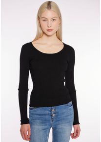 Haily's HAILY’S Damen Rundhalspullover "LS C SK Ru44na", schwarz, feminin, Gr. XL, unifarben, Strick, Rippstrick, Obermaterial: 52% Baumwolle, 30% Polyester,