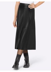 CRÉATION L CREATION L Damen Lederimitatrock, schwarz, Gr. 36, unifarben, 100% Polyester, Röcke