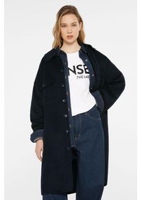 Damen Langjacke, blau, casual, Gr. XS, SENSES.THE LABEL, unifarben, Material: 81, 5% Polyester, 18, 5% Wolle, Jacken
