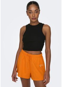 Only Damen Tanktop "ONLVILMA S/L CROPPED TANK TOP JRS NOOS", schwarz, casual, Gr. XL, unifarben, Jersey, Obermaterial: 95% Baumwolle, 5% Elasthan,