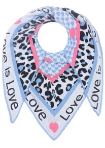 Zwillingsherz Damen Modetuch "Dreieckstuch BW "Leo & Love II"", blau, modisch, Obermaterial: 50% Baumwolle, 50% Polyacryl, Modetücher, Für Leo Lover