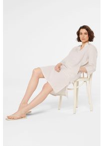 Damen Sommerkleid, beige, casual, Gr. XXXL, SENSES.THE LABEL, unifarben, Material: 50% Baumwolle, 50% Leinen, Kleider, mit Seitenschlitze