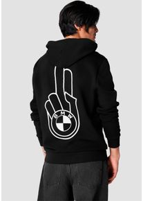 BMW Herren Hoodie, schwarz, casual, Gr. XS, unifarben, Sweatware, Obermaterial: 100% Baumwolle, Sweatshirts, mit Druck auf Brusthöhe
