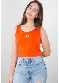 Damen Muskelshirt "Alpha Industries Women - Tanks Basic Crop-Tank SL Women", rot, Gr. XL, Alpha Industries, Obermaterial: 95% Baumwolle, 5% Elastan,