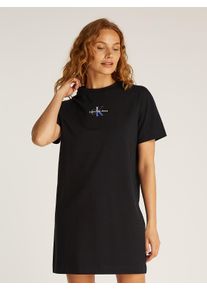 Damen Shirtkleid "GRADIENT MONOLOGO TEE DRESS", schwarz, casual, Gr. S, Calvin Klein Jeans, unifarben, Jersey, Obermaterial: 95% Baumwolle, 5%