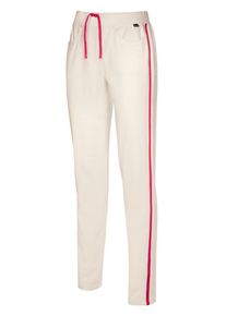 TRIGEMA Damen Jerseyhose "TRIGEMA Sweathose mit Seitenstreifen", beige, sportlich, Gr. L, 50% Baumwolle, 50% Polyester, Hosen