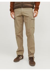 Jack & Jones JACK & JONES Herren Cargohose "JPSTKANE BARKLEY CARGO PANT NOOS", braun, modisch, Gr. 32, unifarben, Web, Obermaterial: 100% Baumwolle, Hosen