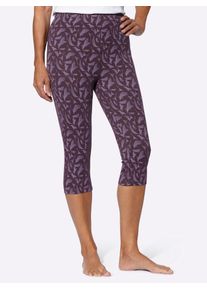 Damen Leggings, lila, Gr. 40, gemustert, 95% Baumwolle, 5% Elasthan, Hosen