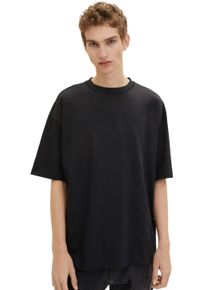 Herren T-Shirt, schwarz, Basic, Gr. XL, Tom Tailor Denim, unifarben, Jersey, Obermaterial: 100% Baumwolle, Shirts, im Oversize-Fit