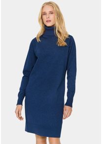 Saint Tropez Damen Strickkleid "U6801, MilaSZ Rollneck Dress", blau, casual, Gr. S, meliert, Strick, Obermaterial: 80% Viskose, 20% Polyacryl, Kleider