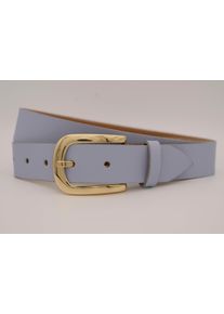 AnnaMatoni Damen Ledergürtel, blau, casual, Gr. 115, unifarben, Rindsleder, Gürtel, mit goldener Schließe