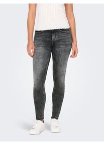 Only Damen Skinny-fit-Jeans "ONLBLUSH MID SK ANKLE RW DNM DOT227 NOOS", blau, modisch, Gr. XS, unifarben, Denim/Jeans, Obermaterial: 92% Baumwolle,