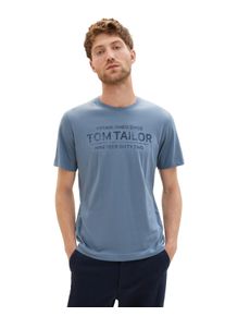Tom Tailor Herren T-Shirt, blau, casual, Gr. S, bedruckt, Single Jersey, Obermaterial: 100% Baumwolle, Shirts, mit Frontprint
