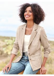 Heine Damen Sweatblazer "Sweatblazer", beige, Gr. 36, 95% Baumwolle, 5% Elasthan, Blazer