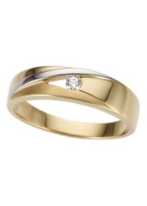 Firetti Herren Goldring "Schmuck Geschenk Gold 333 Herrenring Goldring", 19, Gelbgold 333, 6,1mm, weiß, Gelbgold 333, Fingerringe, mit Zirkonia