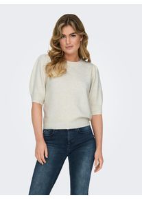 Only Damen Strickpullover "ONLRICA LIFE 2/4 PULLOVER EX KNT", beige, modisch, Gr. XL, meliert, Strick, Obermaterial: 93% Polyester, 4% Nylon, 3%