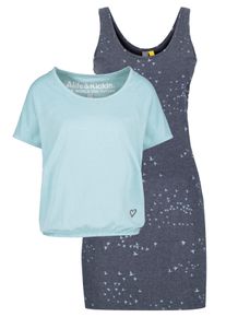 alife and kickin ALIFE & KICKIN Damen Jerseykleid "SunnyAK-B", blau, casual, Gr. S, bedruckt, Jersey, Obermaterial: 65% Baumwolle, 35% Polyester, Kleider