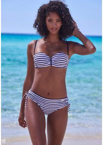 Venice Beach Damen Bandeau-Bikini-Top "Summer", blau, Gr. 34, Polyamid, Xtra Life LYCRA, Bikini-Oberteile, Im Streifendesign