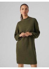 Véro Moda VERO MODA Damen Strickkleid "VMNANCY LS FUNNELNECK DRESS GA NOOS", grün, modisch, Gr. L, unifarben, Feinstrick, Obermaterial: 52% Viskose, 28%