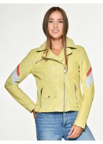 Maze Damen Lederjacke "Reedley", gelb, Gr. L, Obermaterial: 100% Lammleder / Futter: 100% Polyester, Jacken