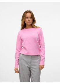 Véro Moda VERO MODA Damen Rundhalspullover "VMDOFFY LS O-NECK BLOUSE GA NOOS", pink, modisch, Gr. XS, meliert, Strick, Obermaterial: 94% Polyester, 3%