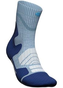 Bauerfeind Damen Sportsocken "Outdoor Merino Mid Cut Socks, Women", Gr. 35, blau, Obermaterial: 57% Polyamid, 35% Wolle, 8% Elasthan, Socken, für