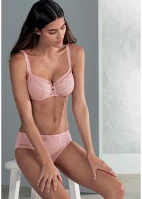 Rosa Faia Damen Bügel-BH "Selma", Gr. 85, rosa, Stoff, Obermaterial: 84% Polyamid, 16% Elasthan, unifarben, leicht transparent, bestickt, feminin,