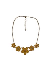 Steuer Damen Collierkettchen "Kette gold farben Blumen gelb gold Strass stein", 44 + 7cm, Metall, L: 51cm B: 33.0mm, gelb, Metall, B:33.0mm,